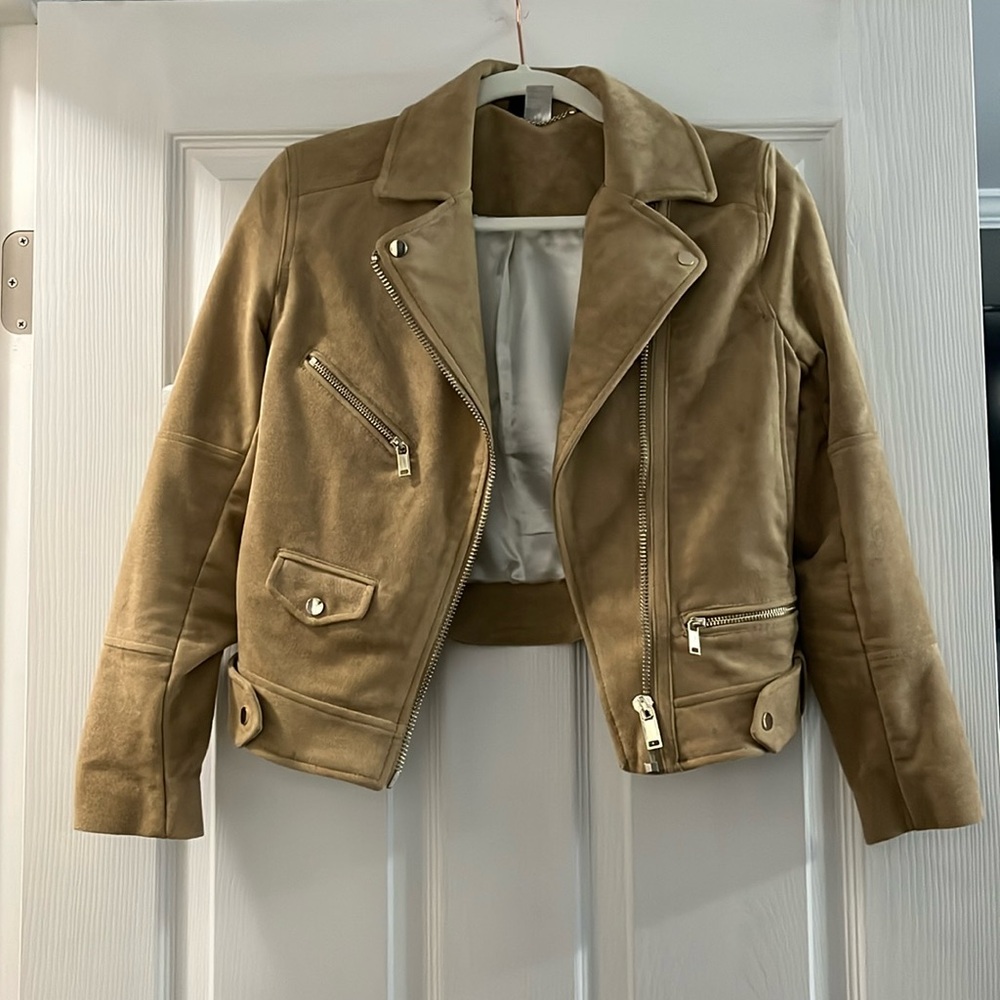 Suede biker jacket